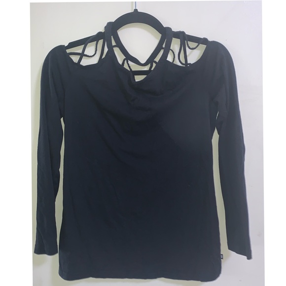 Fabletics Strappy Shoulder Long Sleeve Top - Size Medium - Picture 1 of 4